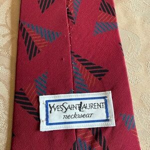 YSL Tie 100% Silk Crepe Tie Flawed Vintage
